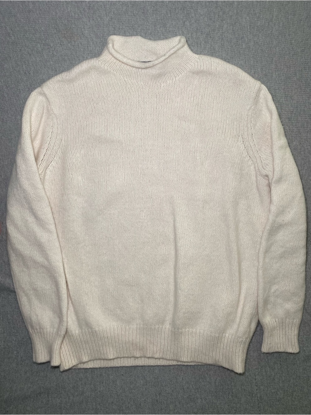 Vineyard Vines Men Cream Chunky Roll Neck Mernino Wool Blend Sweater